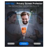 seacosmo for iPhone 17 Pro Case, Full Body Bumper with Built-in Tempered Glass Privacy Screen and Camera Lens Protector, Compatible with MagSafe, Shockproof 17 Pro Phone Case, 6.3\", Orange - Retail: 