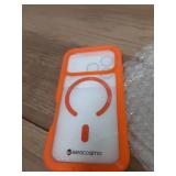 seacosmo for iPhone 17 Pro Case, Full Body Bumper with Built-in Tempered Glass Privacy Screen and Camera Lens Protector, Compatible with MagSafe, Shockproof 17 Pro Phone Case, 6.3\", Orange - Retail: 