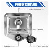 Loksun 2Pcs Truck Tool Box Latch Replacement, Stainless Steel Truck Bed Tool Box Latches, Paddle Locks Replacement for Truck RVs Trailer Campers Box - Retail: $20