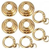 HOLAILS 16PCS Metal Spring O Ring Set, Mixed Sizes Round Carabiner Keychain Snap Hooks for Key Rings, Bags, Dog Tags, Buckle, Paracord, Lanyards, and DIY Repair Crafts (Gold) - Retail: $10