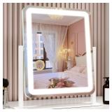 ROLOVE Vanity Mirror with Lights, 12.6\"Ã15\" LED Makeup Mirror, Lighted Makeup Mirror with Lights, Smart Touch Control Dimmable 3 Modes Light, Lighted Up Mirror for Makeup Desk, Bedroom, Dressing 