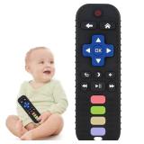Chuya Baby Teether Toy Chew Toys for Babies 3-24 Months TV Remote Control Shape Teething Relief for Infants (Black) - Retail: $7