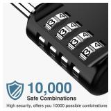 Puroma 2 Pack Combination Lock for Locker 4 Digit Outdoor Waterproof Padlock for School, Gym, Sports, Fence, Toolbox, Gate, Case, Outdoor, Hasp Storage (Black) - Retail: $13