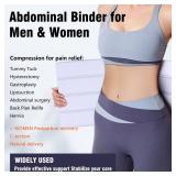Cozyhealth Elastic Universal Post Surgery Abdominal Binder Lower Waist Support Belt, Wide Belly Girdle Postpartum Stomach Surgical Compression Belly Band for Men and Women (4 Panel - 12\", Large) - Re