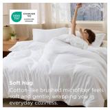 Bedsure Duvet Cover King Size - Soft Double Brushed Bedding Set for Kids & Adults, Zipper Closure, 3 Pieces, Includes 1 Duvet Cover (104\"x90\") & 2 Pillow Shams, NO Comforter, White - Retail: $26