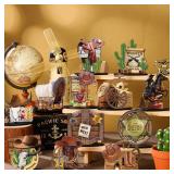 Colingmill 12 Pcs Western Centerpieces Wild West Party Decorations 3.94 Inches Christmas Western Wooden Centerpieces for Tables for Party Decorations Birthday Baby Shower(Brown,Cowboy) - Retail: $13