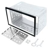 QLOUNI Double Din Installation Kit, Universal Double DIN Installation Cage Kit Slot Metal Car Stereo Radio Mounting Frame, Compatible for Passat/MK3/Jetta Panel Frame - Retail: $18