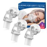 3 Packs F20 F30 Elbow Connector Compatible with ResMed Airfit F20, F30 & Airtouch F20, Replacement Elbow with Triple 360Â° Swivel & Quick-Release Technology, Snug-Fit & Leak-Free for F20 Mask CPAP U