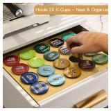 PEKER Bamboo Coffee Pod Drawer Organizer, Holder Tray for Coffee Station, Holds 20 Single-Serve Pods, Natural Bamboo Organizer for Kitchen Storage - Retail: $8