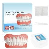 Silicone Reline Denture Set for Upper and Lower Teeth, Soft Comfortable Veneers-0203