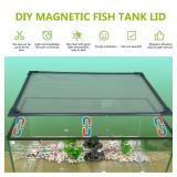 RODENET Magnetic Fish Tank Cover Net Aquarium Lid Mesh Top Hood Cut to Any Size Ventilation Transparency Anti-Jumping Aquarium Cover (39\"X19\") - Retail: $18