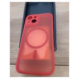 CANSHN Magnetic for iPhone 14 Case, Upgraded [Full Camera Protection] [Compatible with Magsafe] [Translucent Matte] Shockproof Protective Phone Case for iPhone 14 6.1\" - Red - Retail: $16