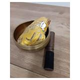 Tibetan Singing Bowl Set â Bronze Master Grade with Pure Tone & Thangka Art â Handmade in Nepal by Himalayan Bazaar (Gold & Yellow) - Retail: $26