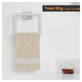 JOPOFI Towel Ring - Thicken SUS 304 Stainless Steel Towel Holder, Towel Racks for Bathroom, Square Modern Design Hand Towel Holder, Contemporary Hand Towel Bar - Brushed Nickel - Retail: $10