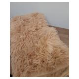 LIFEREVO 2 Pack Fluffy Faux Fur Pillow Shams,18 x 18 Inches Throw Pillow Covers,Luxury Decorative Furry Pillowcases Cushion Cover for Christmas,Zipper Closure,No Pillow Insert, Camel - Retail: $16