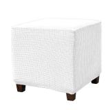 Daunkang Ottoman Cover Square Jacquard Ottoman Slipcover Storage Ottoman Protector Cover for Footrest Foot Stool Stretch with Elastic Bottom Medium White - Retail: $15