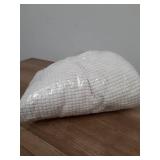 Daunkang Ottoman Cover Square Jacquard Ottoman Slipcover Storage Ottoman Protector Cover for Footrest Foot Stool Stretch with Elastic Bottom Medium White - Retail: $15