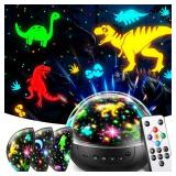 Staryou Dinosaur Toys for Kids 3-5, ãRemote+3 Films+93 Effectsã Dinosaur Toys for Kids 2-4, ã3 Timer+5 Brightnessã 3 Year Old Boy Gift, Rotate 3 Year Old boy Birthday Gift, Boys Ch