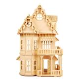 Unmanifested for pieces As Is NWFashion 17\" Wooden 6 Rooms DIY Kits 3D Puzzle for Christmas Party Halloween House (Gothic) - Retail: $23