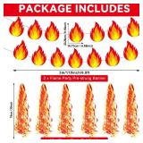 CHUNNIN Fire Flame Birthday Party Decoration Pentecost Decorations Fireman Paper Banner Flame Hanging Swirls Streamer Firefighter Photo Booth Prop Supplies Favors Gatherings Celebrations Decor - Retai