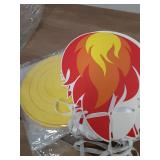 CHUNNIN Fire Flame Birthday Party Decoration Pentecost Decorations Fireman Paper Banner Flame Hanging Swirls Streamer Firefighter Photo Booth Prop Supplies Favors Gatherings Celebrations Decor - Retai