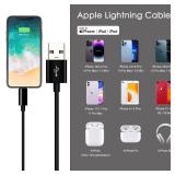 Car Carplay Apple Cable, USB A to Lightning Cable for iPhone 14, 14 pro max,13,Plus,SE 2nd/12/11/Xs/XR, iPad 4/5/ 6/7/ 8, Mini 2/3/4/5, Air 2/3 Charger Cord, Car Charging Cable (Black) - Retail: $9