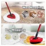 Mop Heads Replacement for Ocedar, Mop Replace Head for Ocedar EasyWring 1 Tank, Microfiber Spin Mop Refills, Include 4 Spin Mop Replacement Head Deep Cleaning Machine Washable with 2 Scrubber Mop Head