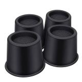 ANNKUT Bed Risers 4 Inch Heavy Duty, Round Furniture Risers for Bed Desk Table Sofa Couchï¼Bed Lifts Risers, Support up to 3300 Lbs(4 Pack Black) - Retail: $18