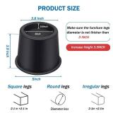ANNKUT Bed Risers 4 Inch Heavy Duty, Round Furniture Risers for Bed Desk Table Sofa Couchï¼Bed Lifts Risers, Support up to 3300 Lbs(4 Pack Black) - Retail: $18