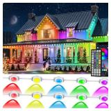 CETELUMA 300FT Permanent Outdoor RGB Lights, IP67 Waterproof Smart Eave Lighting, with App/Remote Control Eaves Light, DIY LED Scenes Modes for House Roof Decor,Christmas,Party
