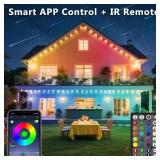 CETELUMA 300FT Permanent Outdoor RGB Lights, IP67 Waterproof Smart Eave Lighting, with App/Remote Control Eaves Light, DIY LED Scenes Modes for House Roof Decor,Christmas,Party