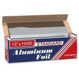 Premium Standard Aluminum Foil Roll, 12 Inch x 1000 Feet, Silver Wrap for Food Service, Restaurants, Catering and Home Kitchens - 1 Roll - Retail: $35