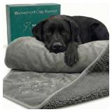Waterproof Dog Blanket Washable â Dog Waterproof Blanket for Couch, Reversible Sherpa & Microfiber, Thick 460 GSM Dog Blanket Waterproof, 40x47 - Retail: $23