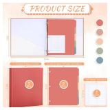 Ctosree 5 Sets 1 Inch Heavy Duty 3 Ring Binder with 2 Pockets with 5 Tab Dividers 8.5 x 11 Inch Plastic Film and File Folder Labels for Letter Size Paper Office Home Supplies(Retro Color) - Retail: $3