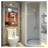 Framed Astronaut Wall Art Space Culture Painting Pictures Wall Decor Colorful Funny Astronauts On The Toilet Canvas Artwork Space Boys Room Home Decor For Bedroom Living Room Office 12\" X16 - Retail: