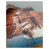 Framed Astronaut Wall Art Space Culture Painting Pictures Wall Decor Colorful Funny Astronauts On The Toilet Canvas Artwork Space Boys Room Home Decor For Bedroom Living Room Office 12\" X16 - Retail: