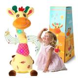 LLUKEME Dancing Giraffe Toy Stuffed Animal Baby Toys Singing Song Toddlers Toy Repeats What You Say Glowing Musical Toy for Baby Birthday Gift Groovy Giraffe Toy - Retail: $30