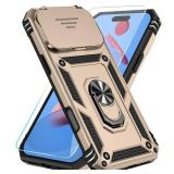 SunStory Phone Case for iPhone 17 Pro Max Case with HD Screen Protector & Slide Camera Cover & Rotated Ring Kickstand, [Military-Grade] Phone Case for iPhone 17 Pro Max,Gold - Retail: $13
