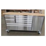 Trinity 66-inch Stainless Steel Rolling Workbench TLS-4813