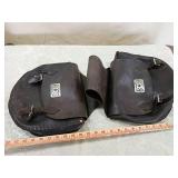 Native American Style Leather Saddlebags with Decorative Concho 10 inches  x 10 inches