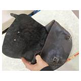 Native American Style Leather Saddlebags with Decorative Concho 10 inches  x 10 inches