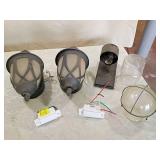 Outdoor Wall Lanterns with Moes Smart Switch Conversion one glass globe one plastic