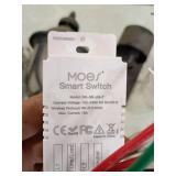 Outdoor Wall Lanterns with Moes Smart Switch Conversion one glass globe one plastic