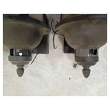 Outdoor Wall Lanterns with Moes Smart Switch Conversion one glass globe one plastic