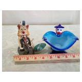 Road Warrior Slapstick Collection Figurine And Glass clown heart shape bowl