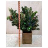 Pre-lit Artificial  Tree in Wooden Box 24 inches tall
