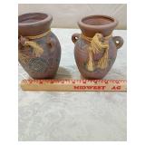 Southwestern Clay Pottery Set with Turquoise Design