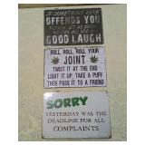 3-8x12 signs Humorous Metal Wall Sign Collection