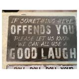 3-8x12 signs Humorous Metal Wall Sign Collection