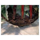 Artificial Ivy Hanging Basket with Red Handle 16 inch tall